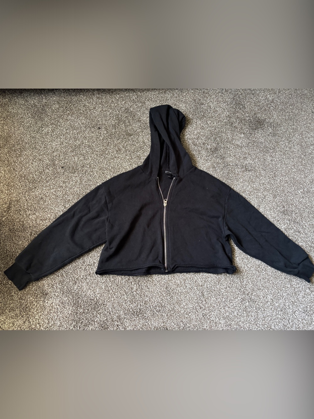 art class Black Cropped Zip-Up Hoodie